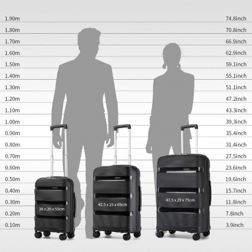 Kono KSK2492 Hard Shell 3 Piece Suitcase Set
