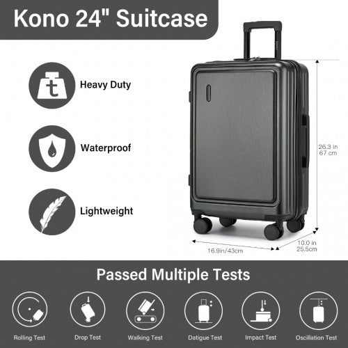 Kono KSK2493 Hard Shell Medium Suitcase - 24 Inch