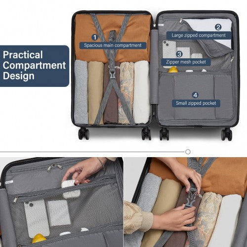 Kono KSK2493 Hard Shell Medium Suitcase - 24 Inch
