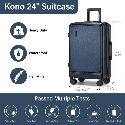 Kono KSK2493 Hard Shell Medium Suitcase - 24 Inch