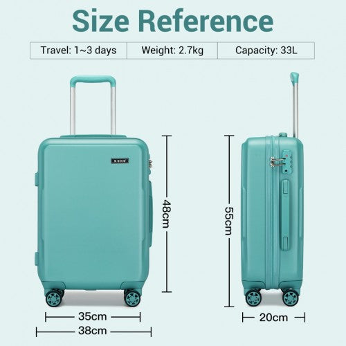 Kono KSK2494 Hard Shell Cabin Suitcase - 20 Inch