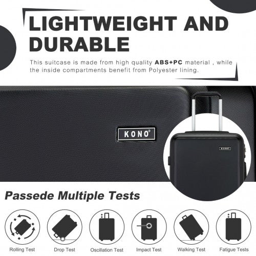 Kono KSK2494 Hard Shell Medium Suitcase - 24 Inch