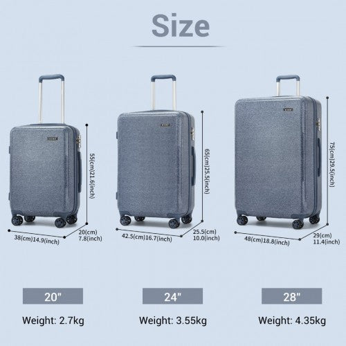 Kono KSK2494 Hard Shell 3 Piece Suitcase Set