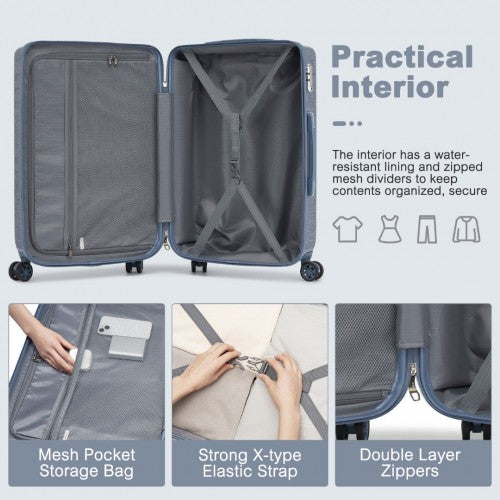 Kono KSS2495 Hard Shell Cabin Suitcase - 20 Inch