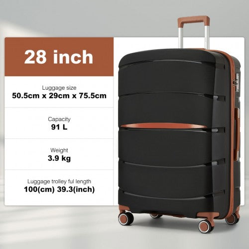 Kono KSK2591 Hard Shell Large Suitcase - 28 Inch
