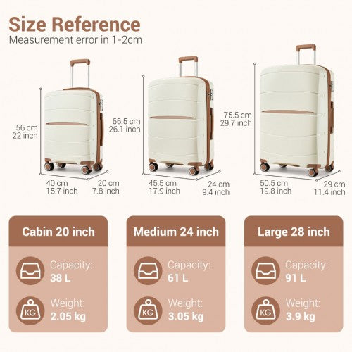 Kono KSK2591 Hard Shell Cabin Suitcase - 20 Inch