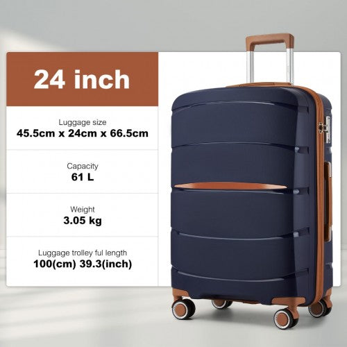 Kono KSK2591 Hard Shell Medium Suitcase - 24 Inch