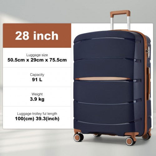 Kono KSK2591 Hard Shell Large Suitcase - 28 Inch