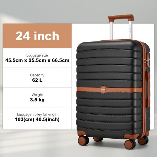 Kono KSK2592 Hard Shell Medium Suitcase - 24 Inch