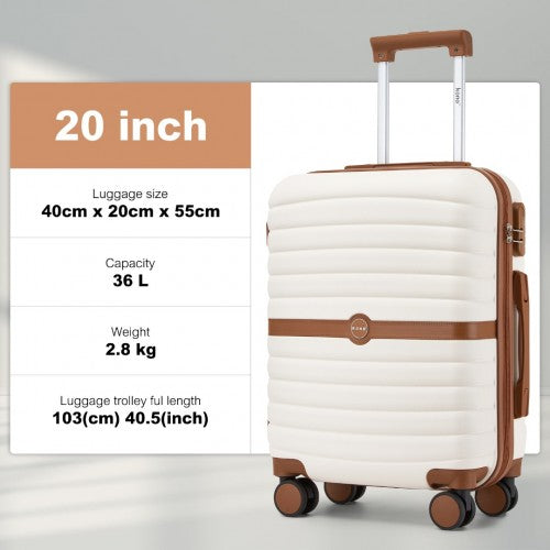 Kono KSK2592 Hard Shell Cabin Suitcase - 20 Inch