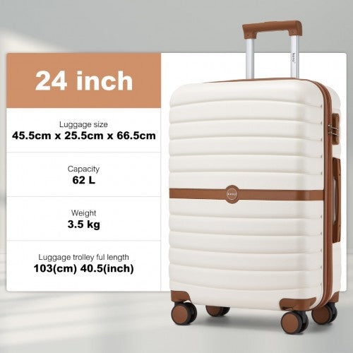 Kono KSK2592 Hard Shell Medium Suitcase - 24 Inch