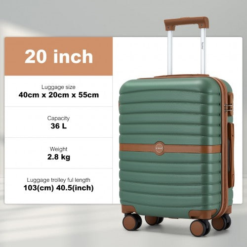 Kono KSK2592 Hard Shell Cabin Suitcase - 20 Inch
