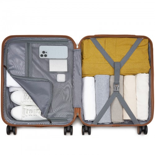 Kono KSK2592 Hard Shell Cabin Suitcase - 20 Inch