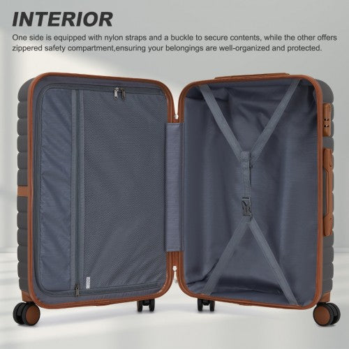 Kono KSK2592 Hard Shell Cabin Suitcase - 20 Inch