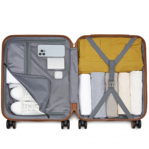 Kono KSK2592 Hard Shell Cabin Suitcase - 20 Inch