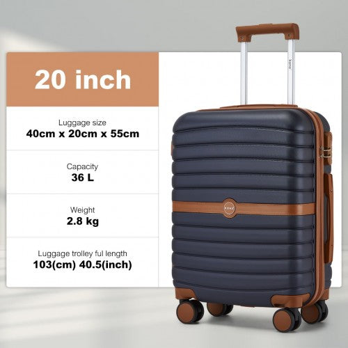 Kono KSK2592 Hard Shell Cabin Suitcase - 20 Inch