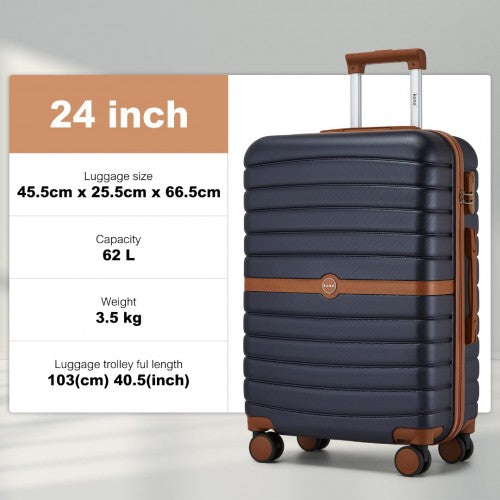 Kono KSK2592 Hard Shell Medium Suitcase - 24 Inch