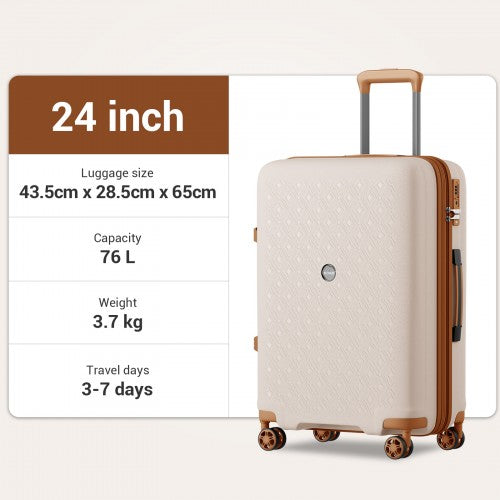 Kono KSK2594 Hard Shell Medium Suitcase - 24 Inch