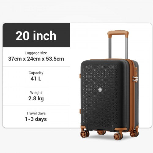 Kono KSK2594 Hard Shell Cabin Suitcase - 20 Inch