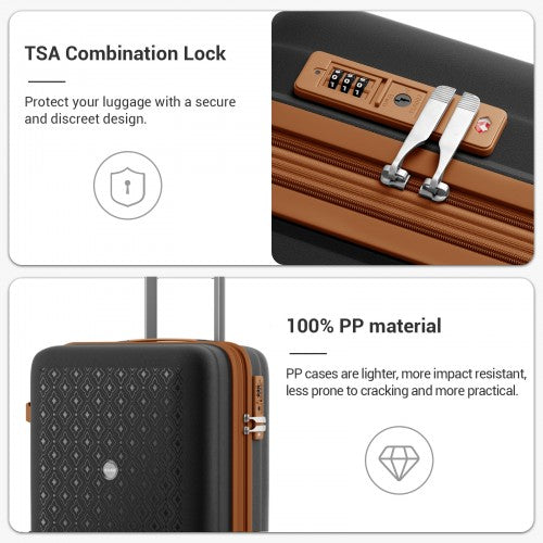 Kono KSK2594 Hard Shell Cabin Suitcase - 20 Inch