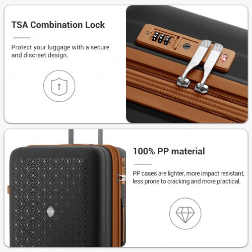 Kono KSK2594 Hard Shell Medium Suitcase - 24 Inch