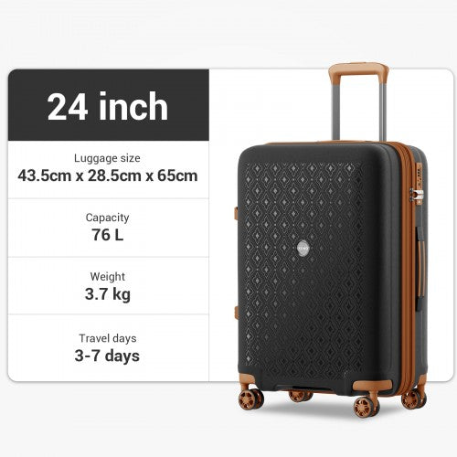 Kono KSK2594 Hard Shell Medium Suitcase - 24 Inch