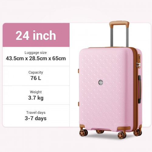 Kono KSK2594 Hard Shell Medium Suitcase - 24 Inch