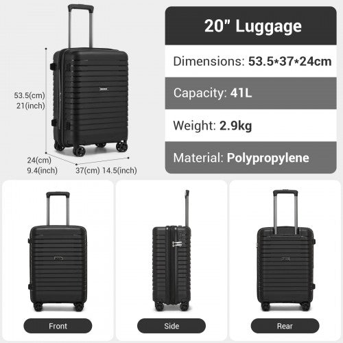 Kono KSK2595 Hard Shell Cabin Suitcase - 20 Inch