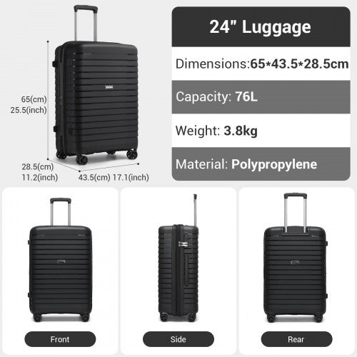 Kono KSK2595 Hard Shell 2 Piece Suitcase Set