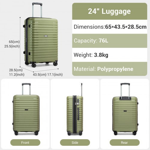 Kono KSK2595 Hard Shell 2 Piece Suitcase Set