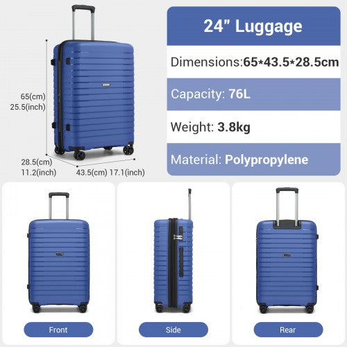 Kono KSK2595 Hard Shell 2 Piece Suitcase Set