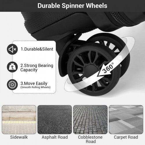 Kono KSK2596 Hard Shell Cabin Suitcase - 16 Inch