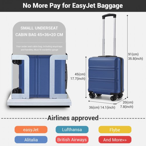 Kono KSK2596 Hard Shell Cabin Suitcase - 16 Inch