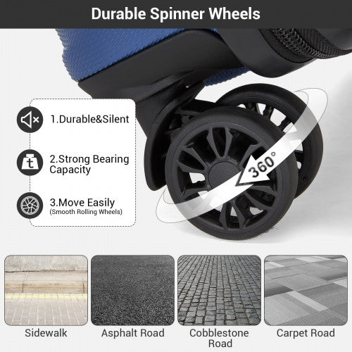 Kono KSK2596 Hard Shell Cabin Suitcase - 16 Inch