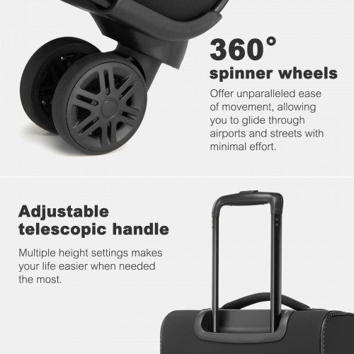 Kono KSN2593 Hard Shell Cabin Suitcase - 20 Inch