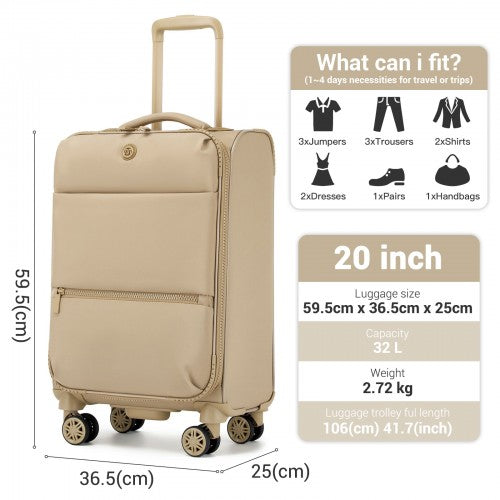 Kono KSN2593 Hard Shell Cabin Suitcase - 20 Inch