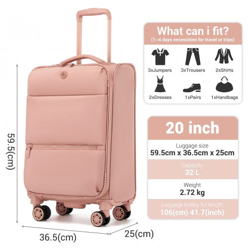 Kono KSN2593 Hard Shell Cabin Suitcase - 20 Inch