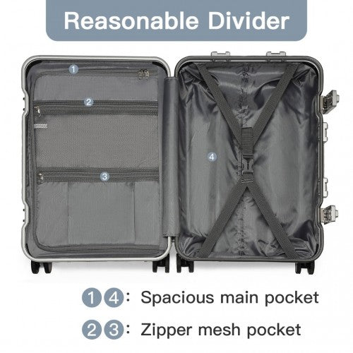 Kono KSS2481 Hard Shell Cabin Suitcase - 20 Inch