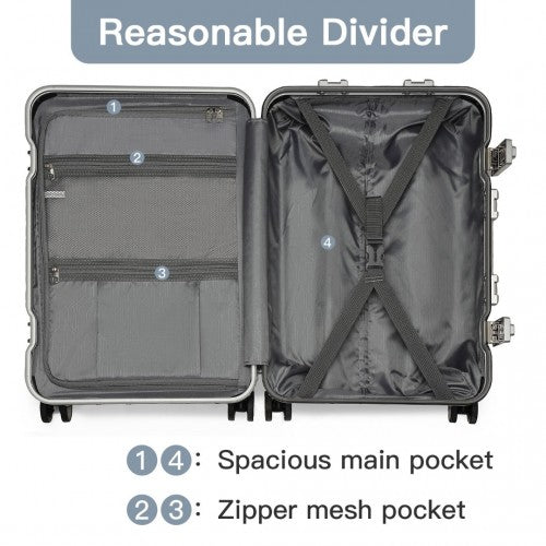 Kono KSS2481 Hard Shell Cabin Suitcase - 20 Inch