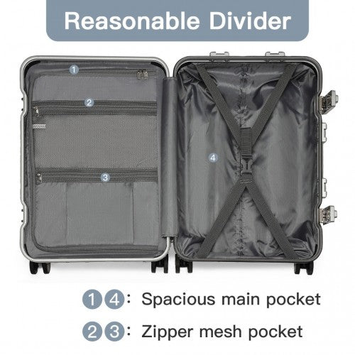 Kono KSS2481 Hard Shell Cabin Suitcase - 20 Inch