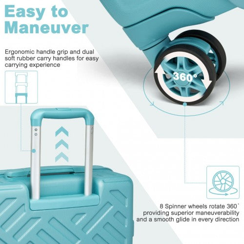 Kono KSS2495 Hard Shell Cabin Suitcase - 20 Inch