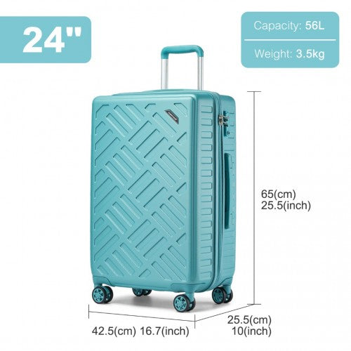 Kono KSS2495 Hard Shell Medium Suitcase - 24 Inch
