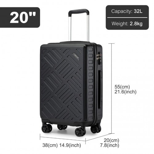 Kono KSS2495 Hard Shell Cabin Suitcase - 20 Inch
