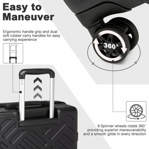 Kono KSS2495 Hard Shell Cabin Suitcase - 20 Inch