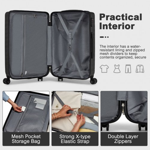 Kono KSS2495 Hard Shell Cabin Suitcase - 20 Inch