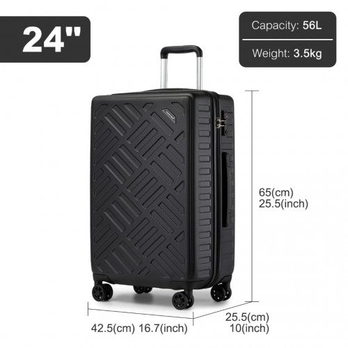 Kono KSS2495 Hard Shell Medium Suitcase - 24 Inch