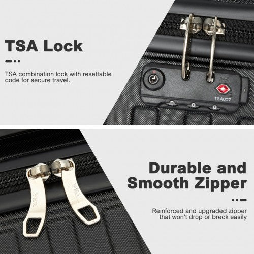 Kono KSS2495 Hard Shell 3 Piece Suitcase Set