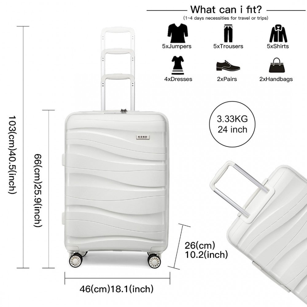 Kono K2094L Hard Shell Medium Suitcase - 24 Inch