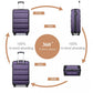 Kono K2191 Hard Shell Luggage With TSA Lock