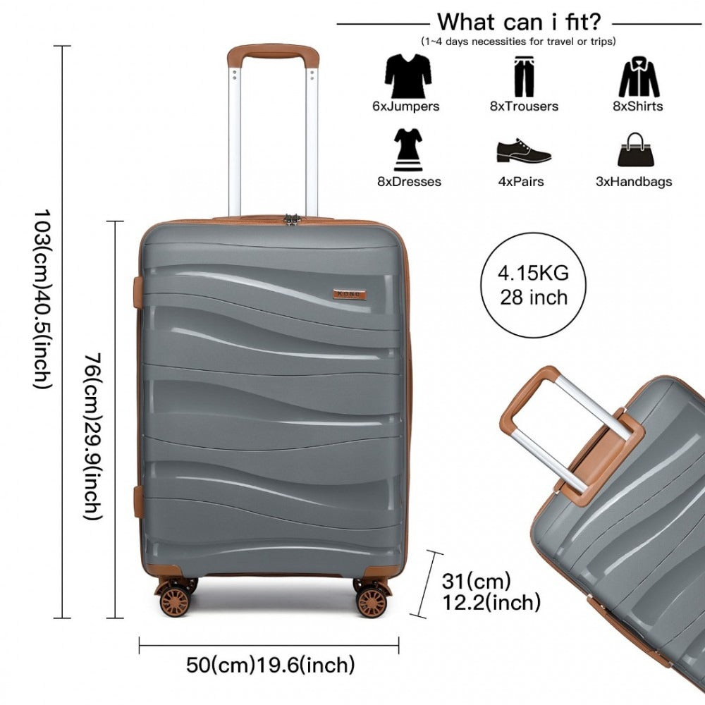 Kono K2094L Hard Shell Large Suitcase - 28 Inch